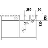 Preview: BLANCO 518324 ANDANO 340/180-IF, Edelstahl Seidenglanz mit Zugknopf, Großes Becken Links